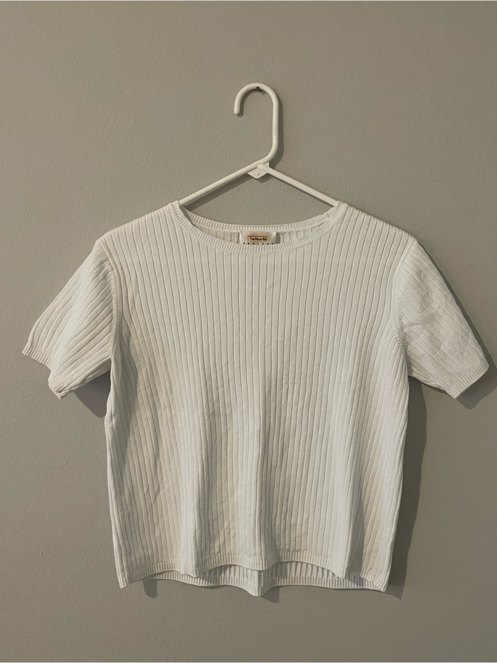 Capsule wardrobe 100% Cotton Size small White Ribbed Short Sleeve Tee
